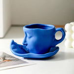 Metal touching face creative ceramic kiss Coffee cup