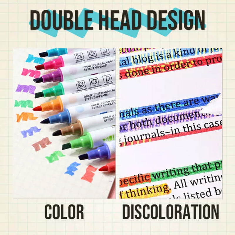 Magic Double Head Color Changing Fluorescent Pen Set