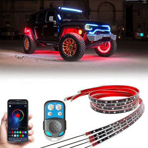 Waterproof RGB Flexible LED Strip for Car Chassis(4pcs)