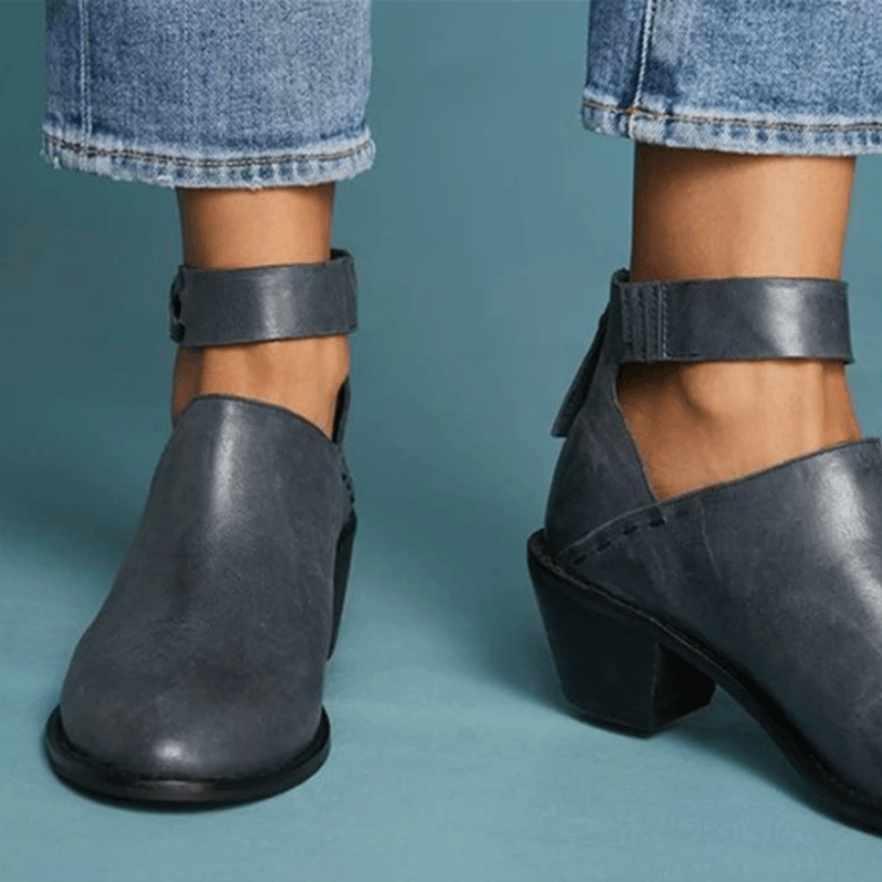 Women Fashion Daily Chunky Heel Zip Shoes