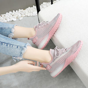 Net Surface Breathable Lace-Up Yeezy Sneakers