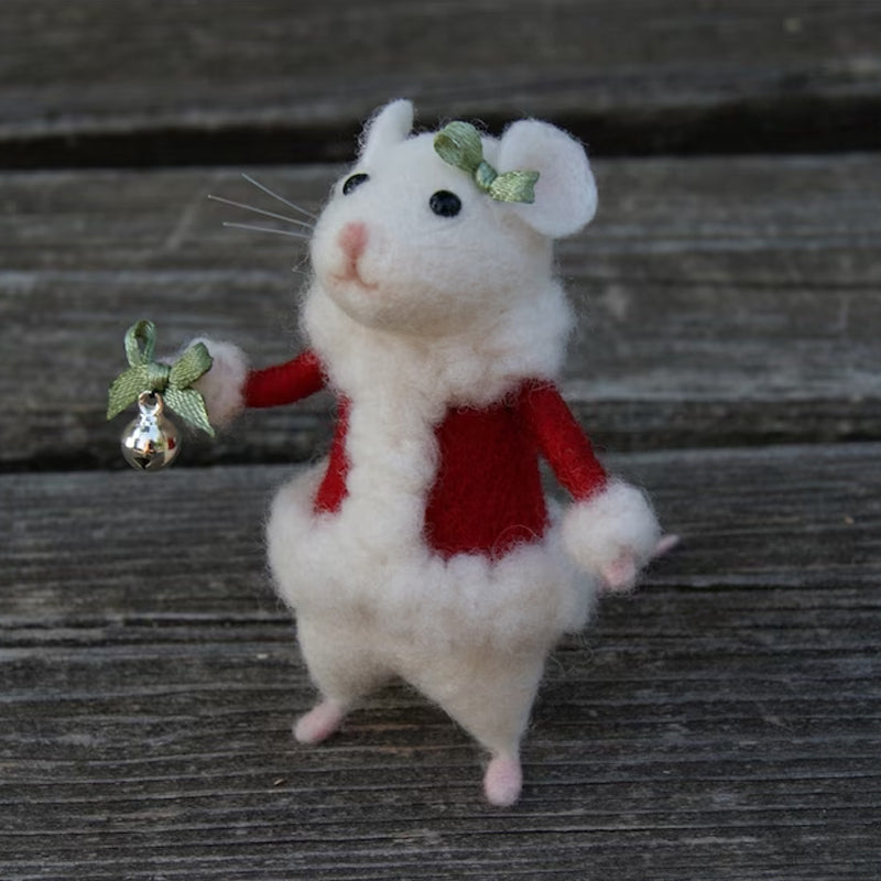 Felt Mouse and Pumpkin Ornament