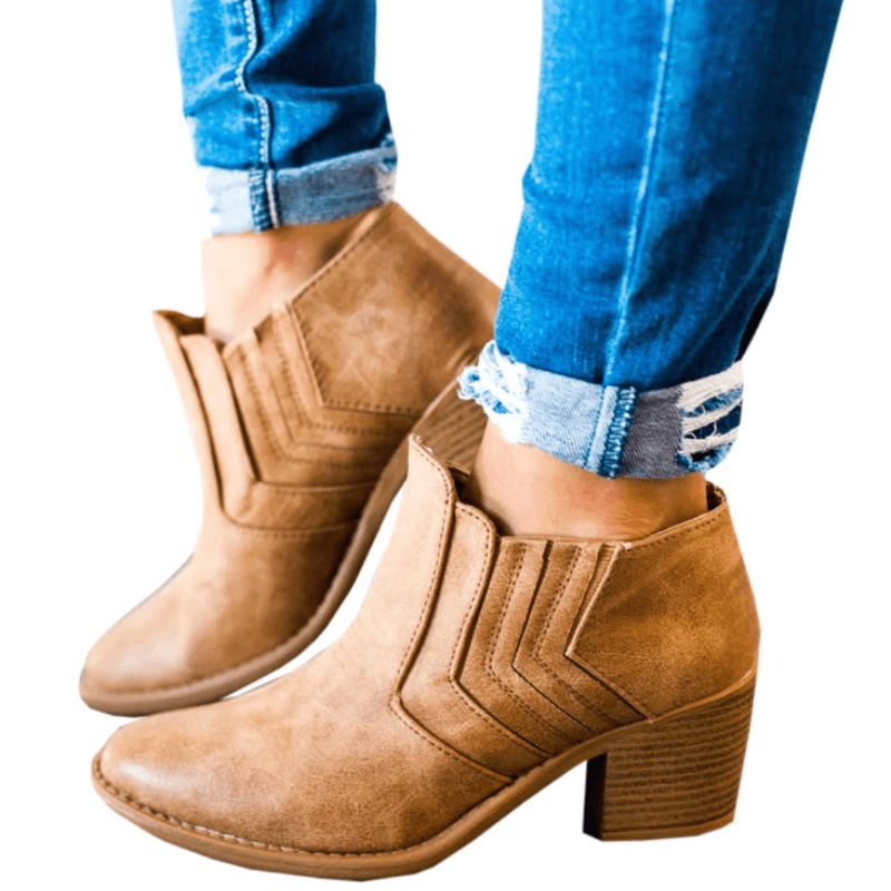 Women Zapatos Mujer Retro Leather Winter Boots