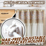Nail-free Adjustable Rod Bracket Holders (2pcs)