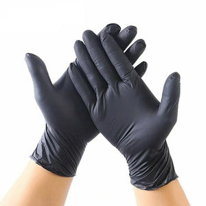 100PCS Of Disposable Black Nitrile Gloves
