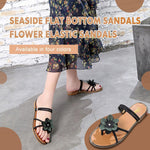 Seaside Flat Bottom Sandals Flower Elastic Sandals