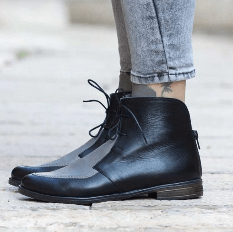 Women Platform Lace Up Buckle Shoes