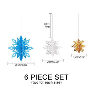 3D Snowflake Decorations (6/12 PCs)