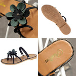 Seaside Flat Bottom Sandals Flower Elastic Sandals