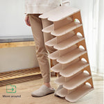 Vertical Shoe Rack Layer 6 Plastic Detachable Combination Shoe Storage Rack