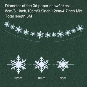 3D Snowflake Decorations (6/12 PCs)