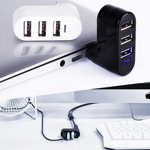 Mini Rotatable 3-Port USB Hub