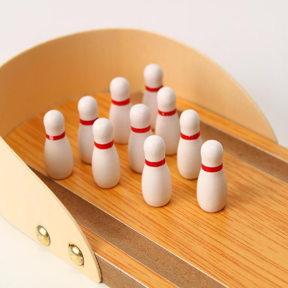 Indoor Wooden Mini Bowling Game Set