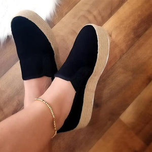 Women Leather Lace Up Shallow Platform Casual Flats