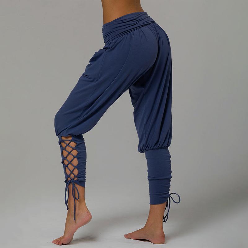 Lace-up Bandage Elastic Waist Jogger Pants Yoga Leggings