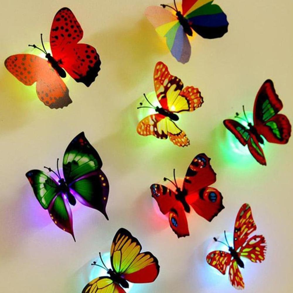 9 Pcs LED Butterfly Lights Wall Stickers