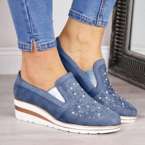 Women Shining Casual Slip-on Sneaker Shoes