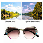 2020 Vintage Fashion Rimless Crystal Sunglasses