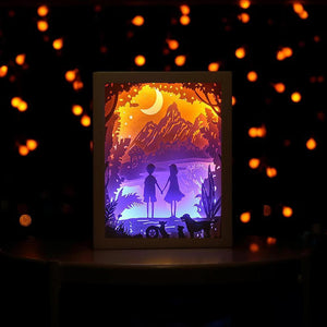 3D Light and Shadow Night Lamp Paper Carving Art